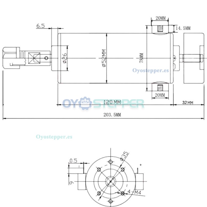 Kit de husillo CNC de 800W 0,79Nm 52mm con fuente de alimentaci&oacute;n y pinzas ER11/ER16